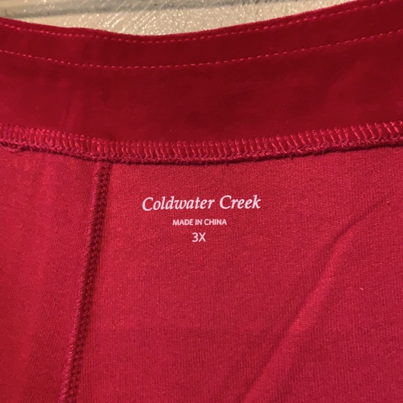 Coldwater Creek size 3X red velour stretchy pants - Picture 2 of 3